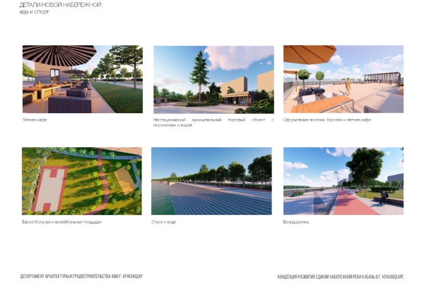 В Краснодаре представили концепцию развития набережной вдоль реки Кубань от Юбилейного микрорайона до Тургеневского моста