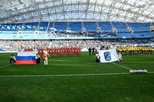 
            Сборная России по регби проиграла Испании в первом матче чемпионата Европы на стадионе &laquo;Фишт&raquo; в Сочи                     