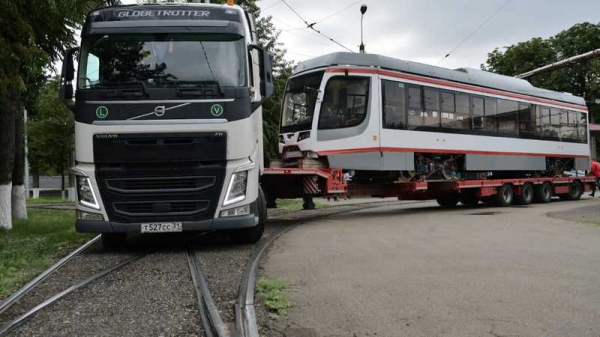 В Краснодар прибыл шестой трамвай из партии 2020 года