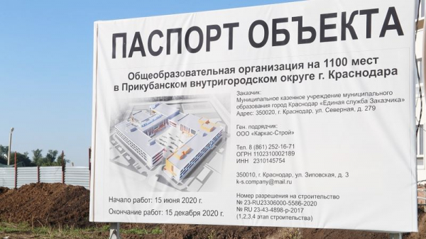 Школа по ул. им. Марины Цветаевой в Краснодаре примет учеников в первом квартале 2021 г.