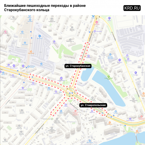 В Краснодаре частично закроют подземный пешеходный переход на Старокубанском кольце