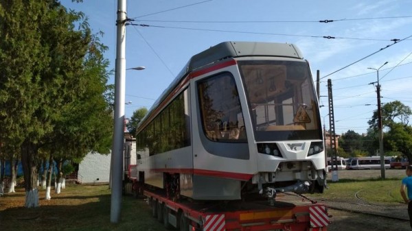 В Краснодар прибыл 20-й трамвай из партии 2020 года В Краснодар прибыл 20-й трамвай из партии 2020 года