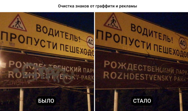 В Краснодаре от незаконного стрит-арта и рекламы очистили 100 остановок и более 10 тысяч дорожных знаков