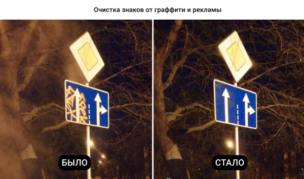 В Краснодаре от незаконного стрит-арта и рекламы очистили 100 остановок и более 10 тысяч дорожных знаков